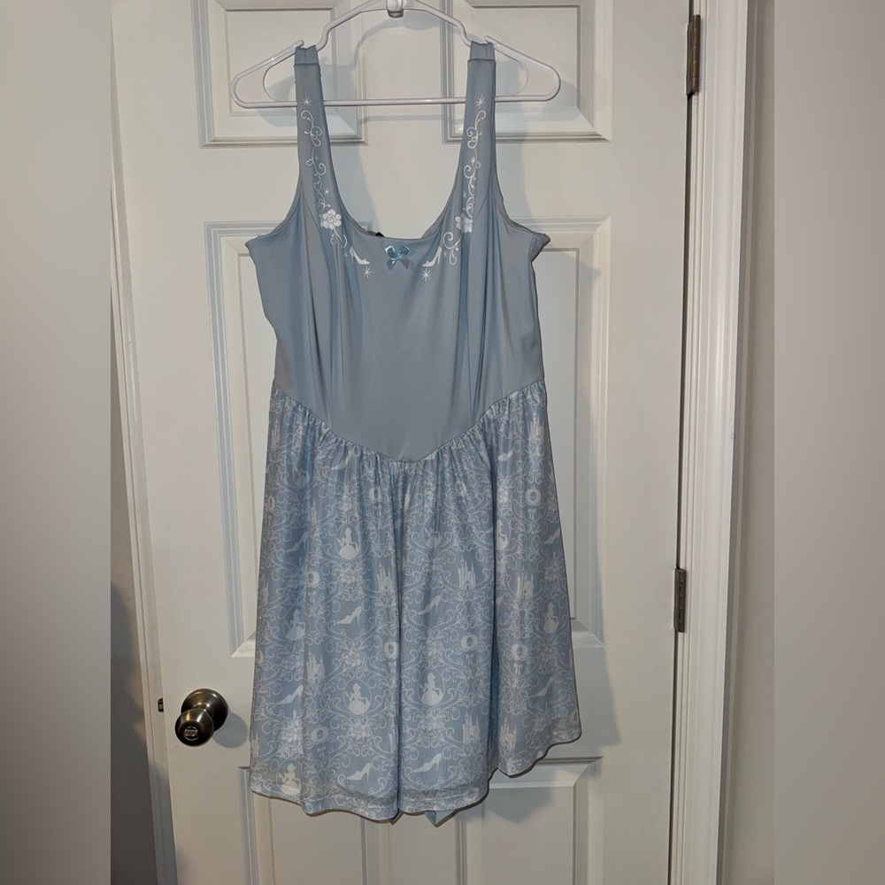 Her Universe Disney Princess Blue Dress with White Embroidery Cinderella print
